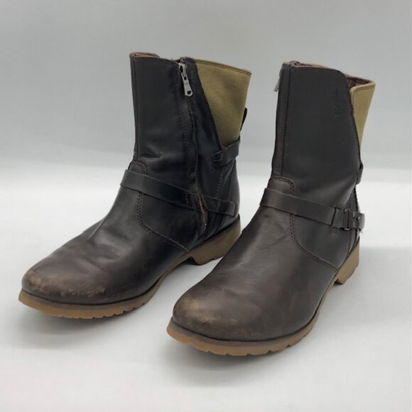 Teva Brown Leather Ankle Boots – Size 9 - Brown - Picture 2 of 8